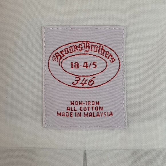 Brooks Brothers 346 Men's White Long Sleeve Button Down Shirt Size 18 4/5 - Picture 14 of 15